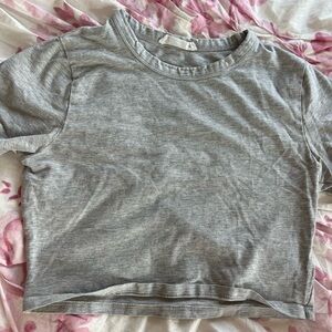 Cotton On Light Gray Micro Cropped Tee